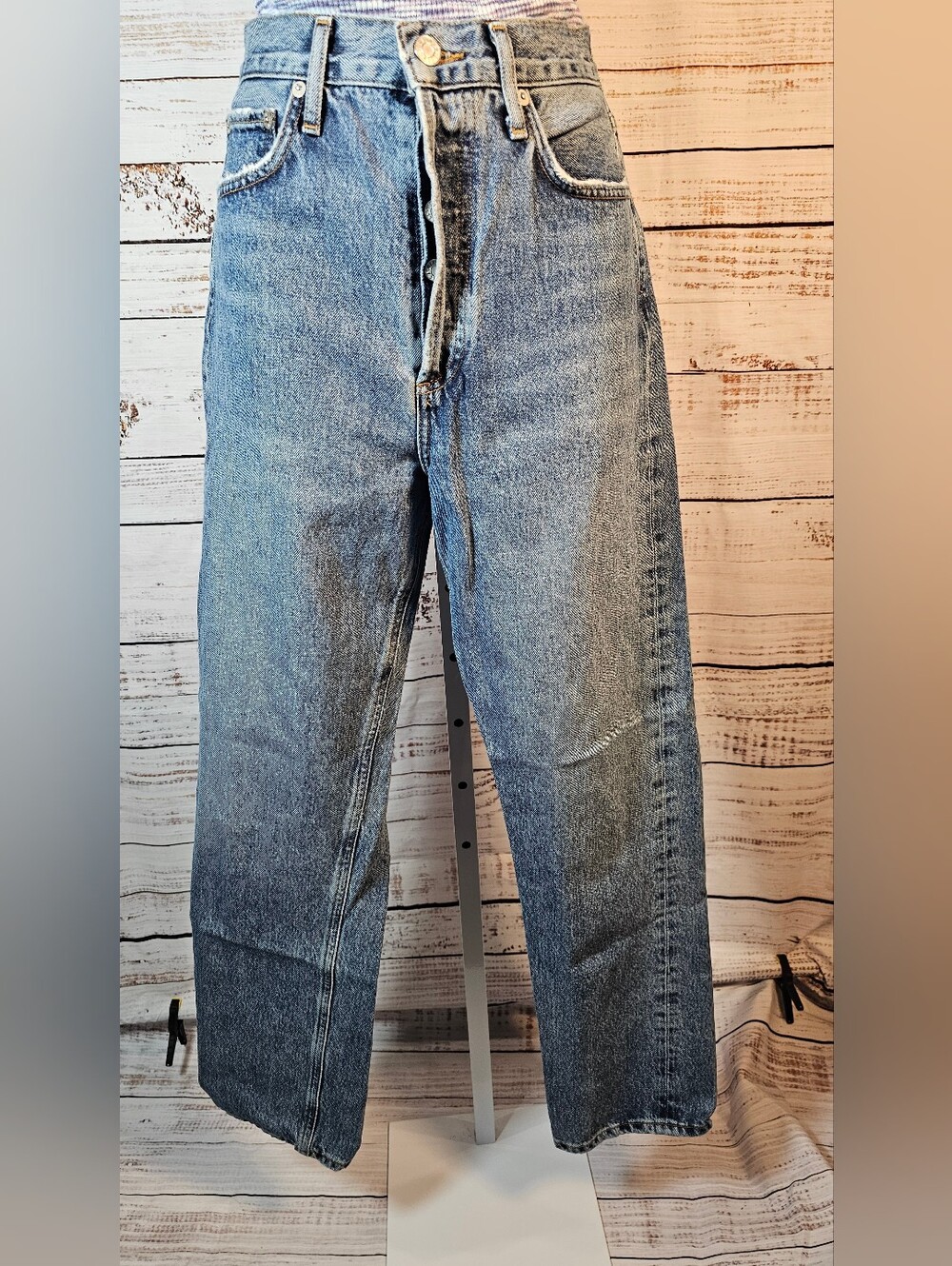 AGOLDE 90’s High Rise Loose Straight Leg Jeans Blue Size 25